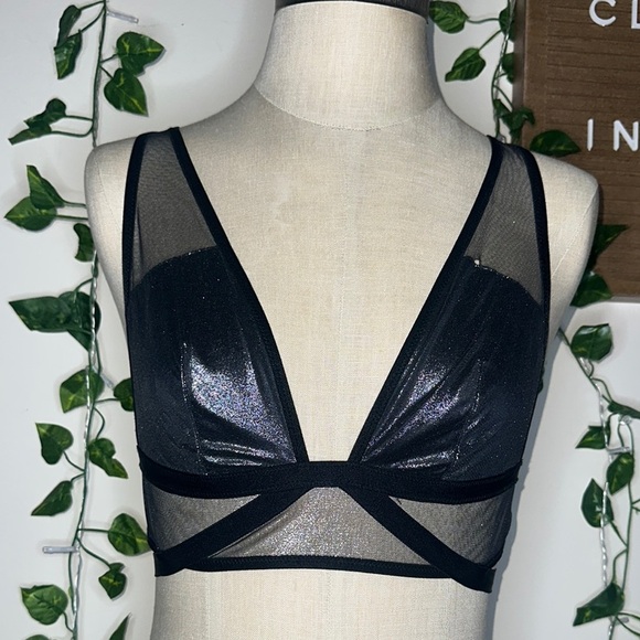 Victoria's Secret Other - Victoria’s Secret Black Silver Sparkle Bralette